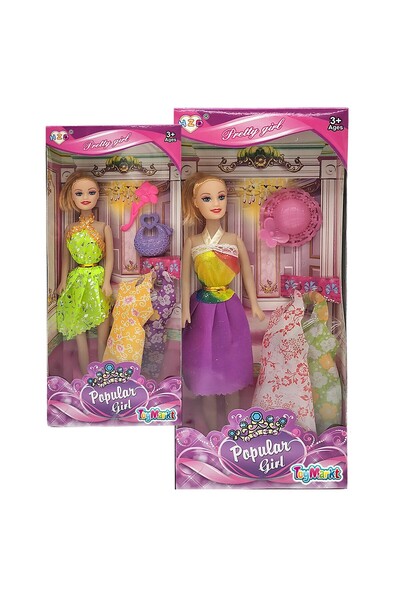 ToyMarkt Κούκλα Δημοφιλής Κορίτσι & Αξεσουάρ & Φορέματα 32x14x5εκ. 922072