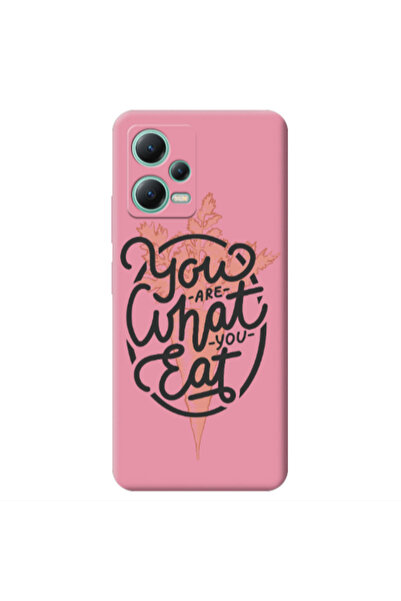 Other Xiaomi Redmi Note 12 Pro 5G You are What You Eat Pink Colored Silicone ...