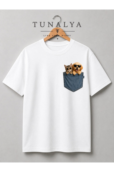 Grafftee Clothing تي شيرت قطني فاخر للجنسين بتصميم مطبوع على الجيب من TUNALYA...
