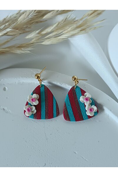 La fee aksesuar Three-Dimensional Flower Earrings Ultra-Light Handmade Polyme...