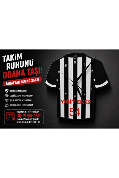 YSN SOUNDS İsimli Taraftar Duvar Saati , Kişiye Özel - Hediyelik İsimli Forma...