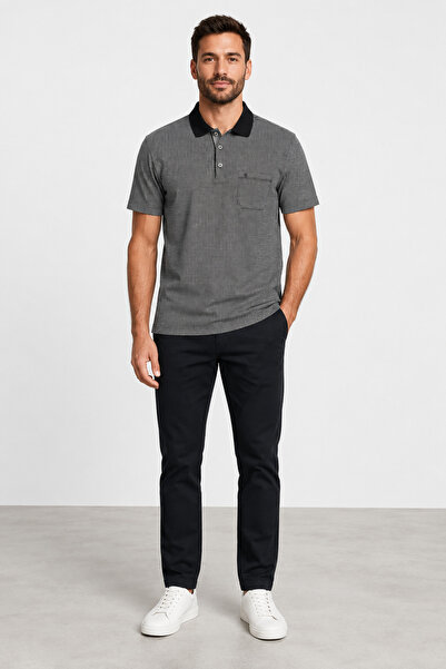 Sabri Özel Mercerized Polo Collar Pocket Detailed Men's T-Shirt Sm24Sw23018-B...