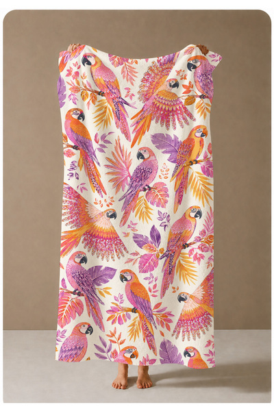 milroma Colorful Parrot Tropical Patterned 70X150 Beach Towel