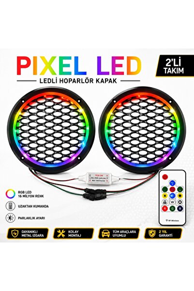 Poke Piksel Ledli Animasyonlu 16 Cm Midrange Hoparlör Kapak 2 Adet 358 Mod Ku...