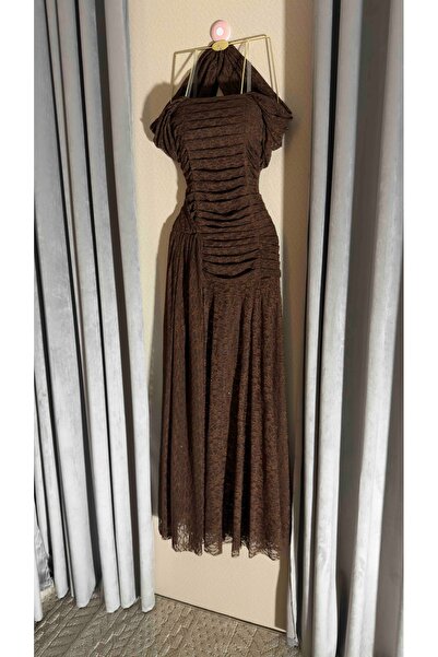 To Be Soft Brown Lace Dress