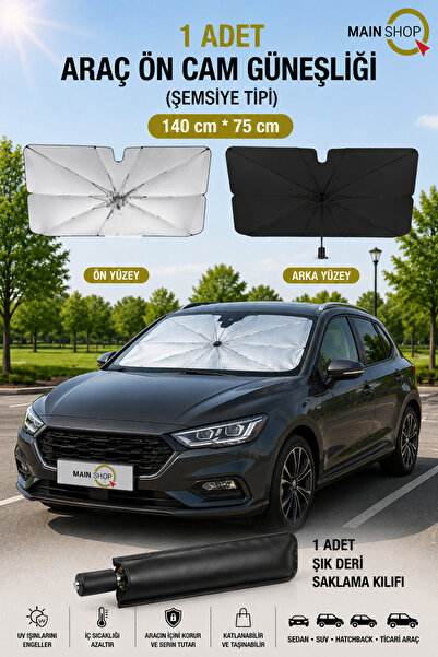 MAİN SHOP Hatchback Compatible Umbrella Type Foldable Car Windshield Sunshade...