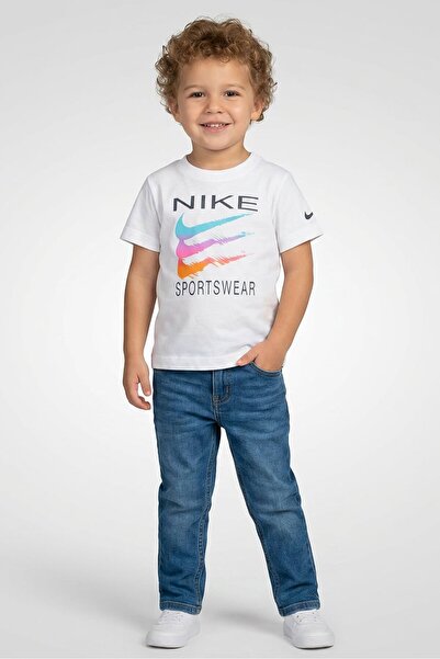 Nike Toddlers Boy Short Sleeve Graphic Print Outdoor T-Shirt, White