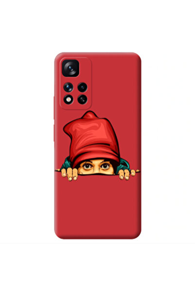 Other Xiaomi Redmi Note 11 Pro 5G Hidden Girl Red Colored Silicone TPU Θήκη