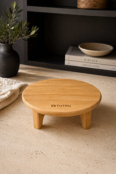 Tutku Home 19 Cm Ayaklı Bambu Sunumluk