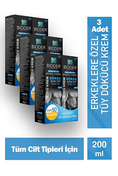 Bioder Tüy Dökücü Krem Erkek 100 ml 2'li 3 Adet