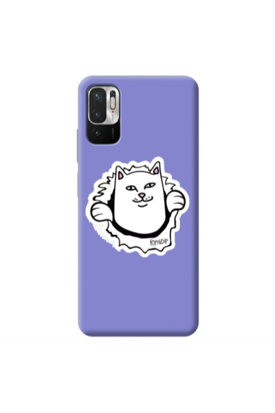 Other Xiaomi Redmi Note 10 Pro 5G White cat Purple Colored Silicone TPU Θήκη