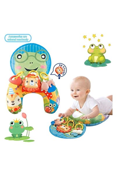 Funny Party Shop Perna de Sprijin pentru Tummy Time cu Broscuta Muzicala si E...