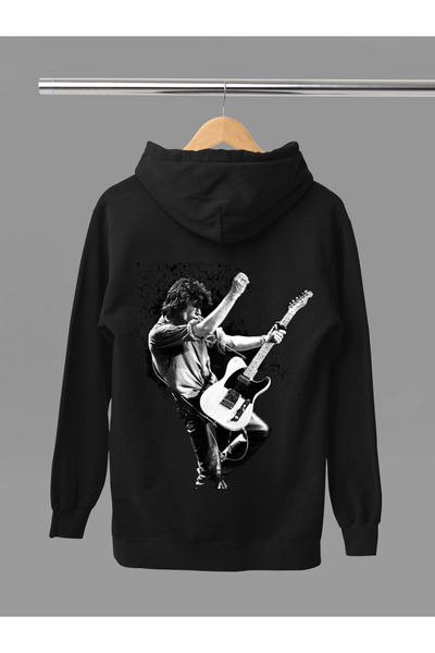 MAGORS سترة روك قطنية مطبوعة من KEITH RICHARDS بأكمام طويلة وثلاث خيوط وقلنسوة