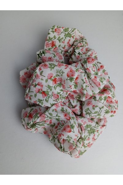 JUST WOMAN Women's Floral Pattern Scrunchie 2-Pack Hair Clip