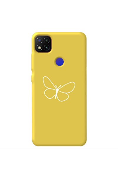 Other Xiaomi Redmi 9c butterfly Yellow Colored Silicone TPU Θήκη