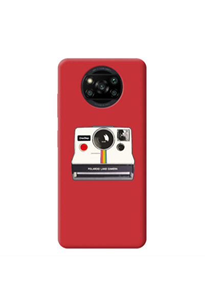 Other Xiaomi Poco X3 /X3 Pro Polaroid land camera Red Colored Silicone TPU Θήκη