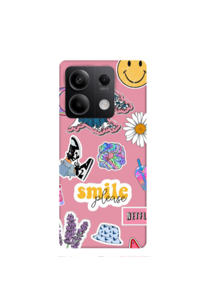 Other Xiaomi Redmi Note 13Pro 5G Smile Moon Pink Colored Silicone TPU Θήκη