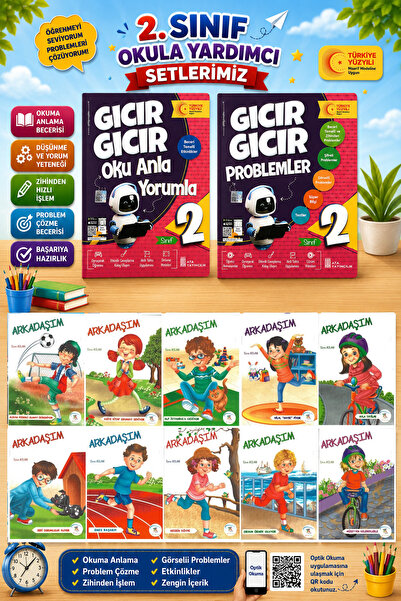 5 Renk Yayınları 2.Sınıf Oku Anla Yorumla + Problemler + Arkadaşım Hikaye Seti