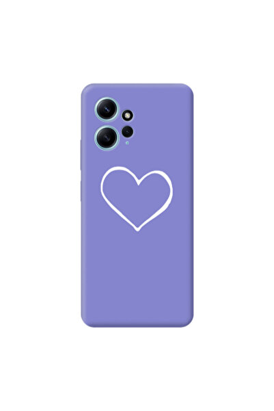 Other Xiaomi Redmi Note 12 4G White heart Purple Colored Silicone TPU Θήκη