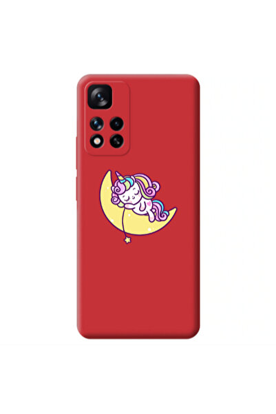 Other Xiaomi Redmi Note 11 Pro 5G Sleeping horse Red Colored Silicone TPU Θήκη