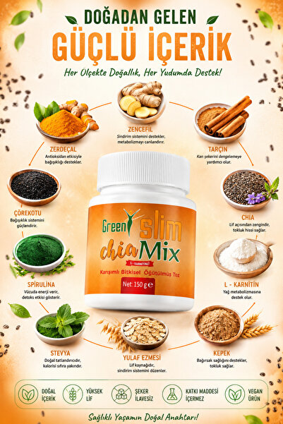 Chia Mix Karışımlı Bitkisel Öğütülmüş Toz 150 g