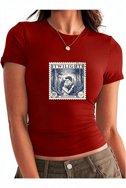 Vordevia Twilight Printed Cotton Lycra Body Tee Crop T-Shirt
