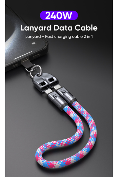 Lanyard pentru Telefon, Cablu USB-C 240W PD Fast Charging