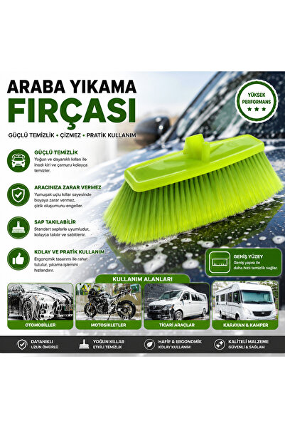 FALEYSA Professional Car Wash Brush Soft-Bristled Vehicle Cleaning Tool