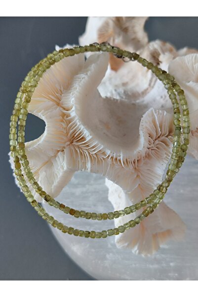 Doğaltaş Peridot (Zebercet, Olivin) Doğal Taş Zarif Kolye