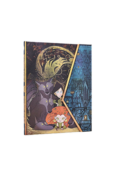 Paperblanks دفتر ملاحظات وولف ووكرز بغلاف صلب مقاس 18x23 بدون خطوط PB9970-3