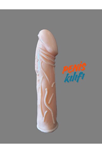 7 cm Dolgulu Realistik Penis Kılıfı - 18 cm Uzatıcı ve Kalınlaştırıcı Silikon Kılıf