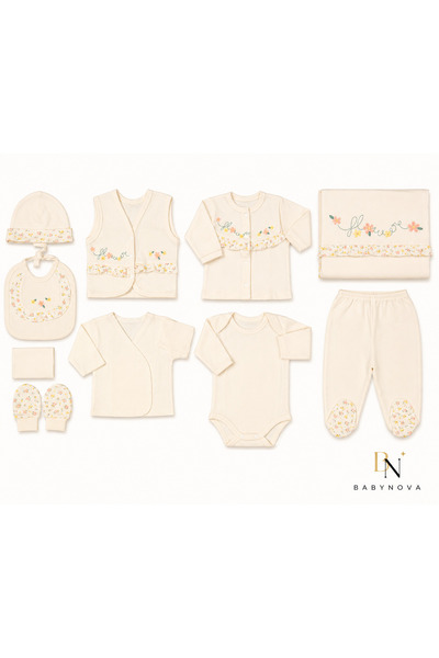 babyist Babynova Premium 10-Piece Baby Hospital Discharge Set |   Flower Coll...