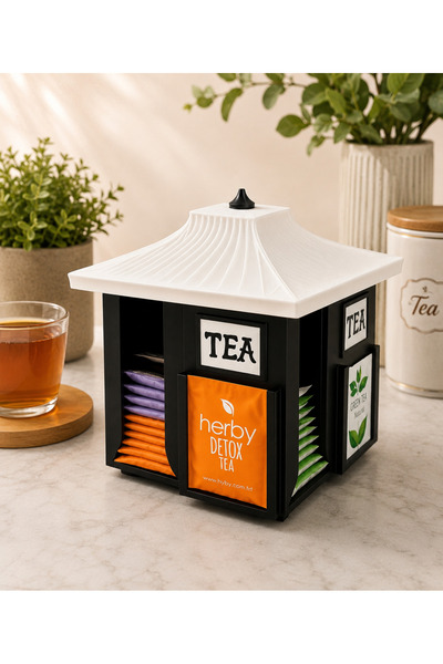 3d layer craft Rotating Tea Organizer |   Japanese Pagoda Design Tea Bag Stor...