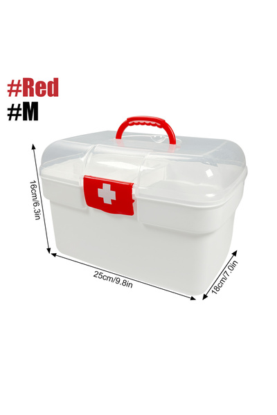 Choice1 Red-M 1PCS Extra Large Capacity Medicine Storage Box with Handle & Re...