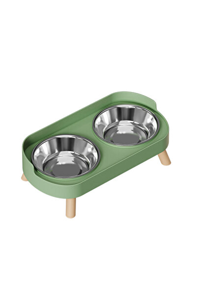 Choice Green Stainless A Colorful Dopamine Pet Double Bowl Fashion Feeding La...