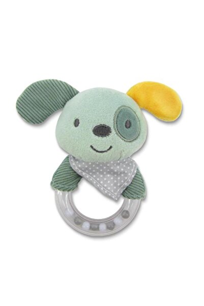 LORELLİ Jucarie de plus, inel, Catelus verde, 11 cm, zornaitoare, 0 luni+