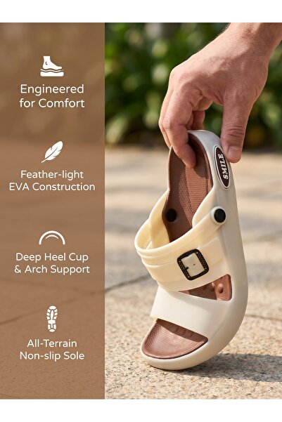 GlobalOne Mart Modern Translucent Design Breathable Men's KSA Summer Sandals ...