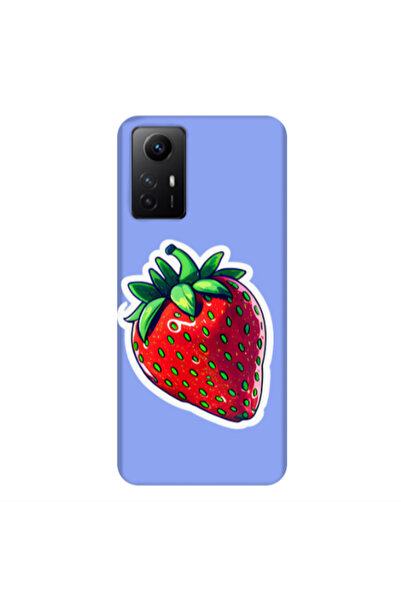 Other Xiaomi Redmi Note 12s strawberry Light Purple Colored Silicone TPU Θήκη