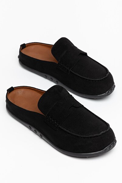 Hayalimdeki Ayakkabı Ugan Women's Black Suede Poly Sole Detailed Slippers