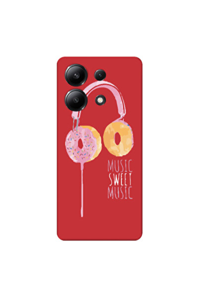 Other Xiaomi Redmi Note 13 4G Donut earphone Red Colored Silicone TPU Θήκη