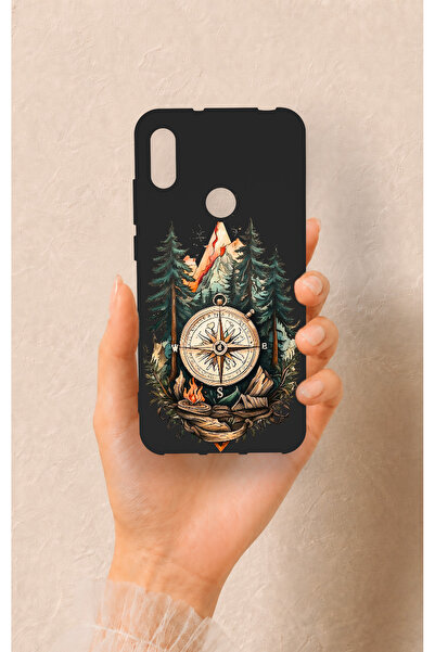 Vip Case Huawei Y6 2019 Uyumlu Pusula Orman Desenli Silikon Kılıf