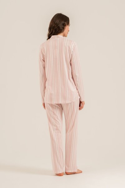 Arnetta Women's Striped Pink Shirt Pajama Set Ar3755-S-V1