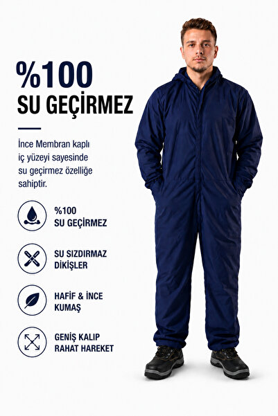 kozagen Tulumix Su Geçirmez Yıkanabilir Kapüşonlu Tulum, İşçi Tulumu, Boyacı ...