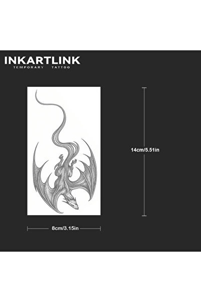 Choice ملصقات وشم مؤقتة مقاومة للماء بتصميم تنين شيطاني واقعي من INKARTLINK ط...