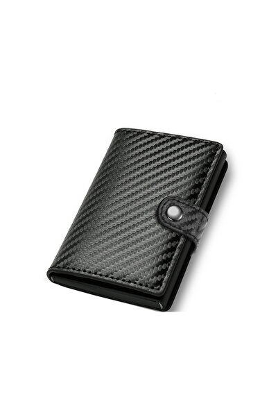 choice2 Carbon Black Carbon Fiber Holder Wallet Men Rfid Smart Metal Thin Sli...