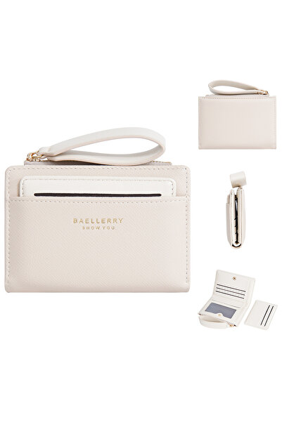 Choice6 White Baellerry Slim Multi-card Short Wallet for Women Luxury PU Leat...