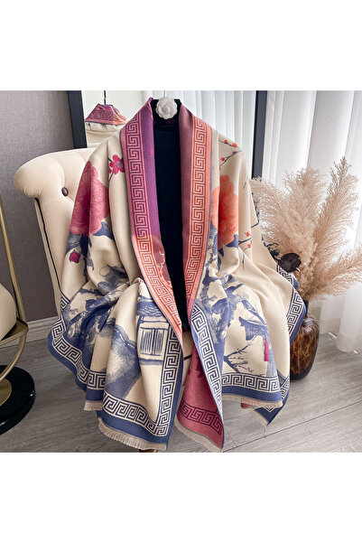 Choice Blue New 2025 Women Brand Ink wash painting Scarf Luxury Autumn Winter...
