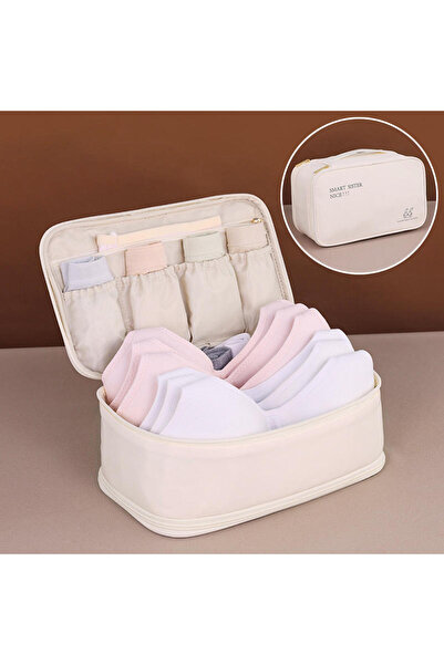 Choice Beige Travel Storage Bag Portable Underwear Pantyhose, Socks Organizin...