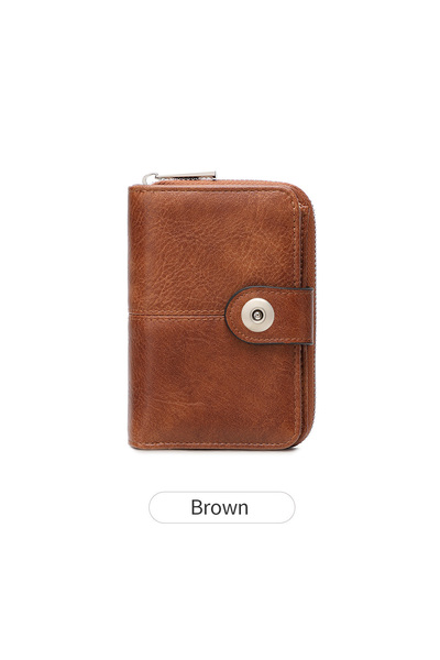 Choice1 QB364-Brown Vintage Women's RFID Blocking Multi-Function Short Wallet...