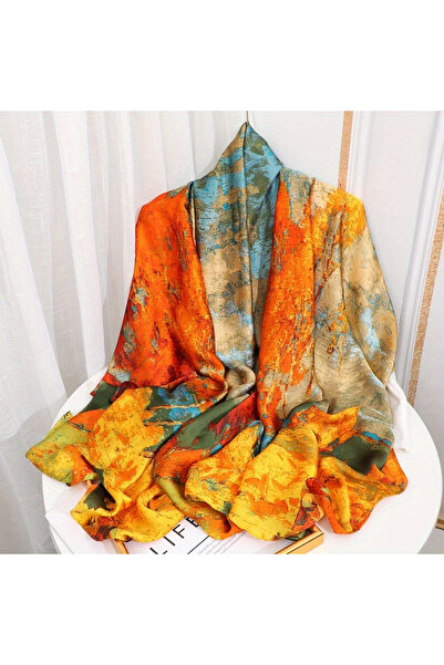 Choice One Size JNF681-01 Fashion 180x90cm Satin Silk Scarf Women Luxury Larg...